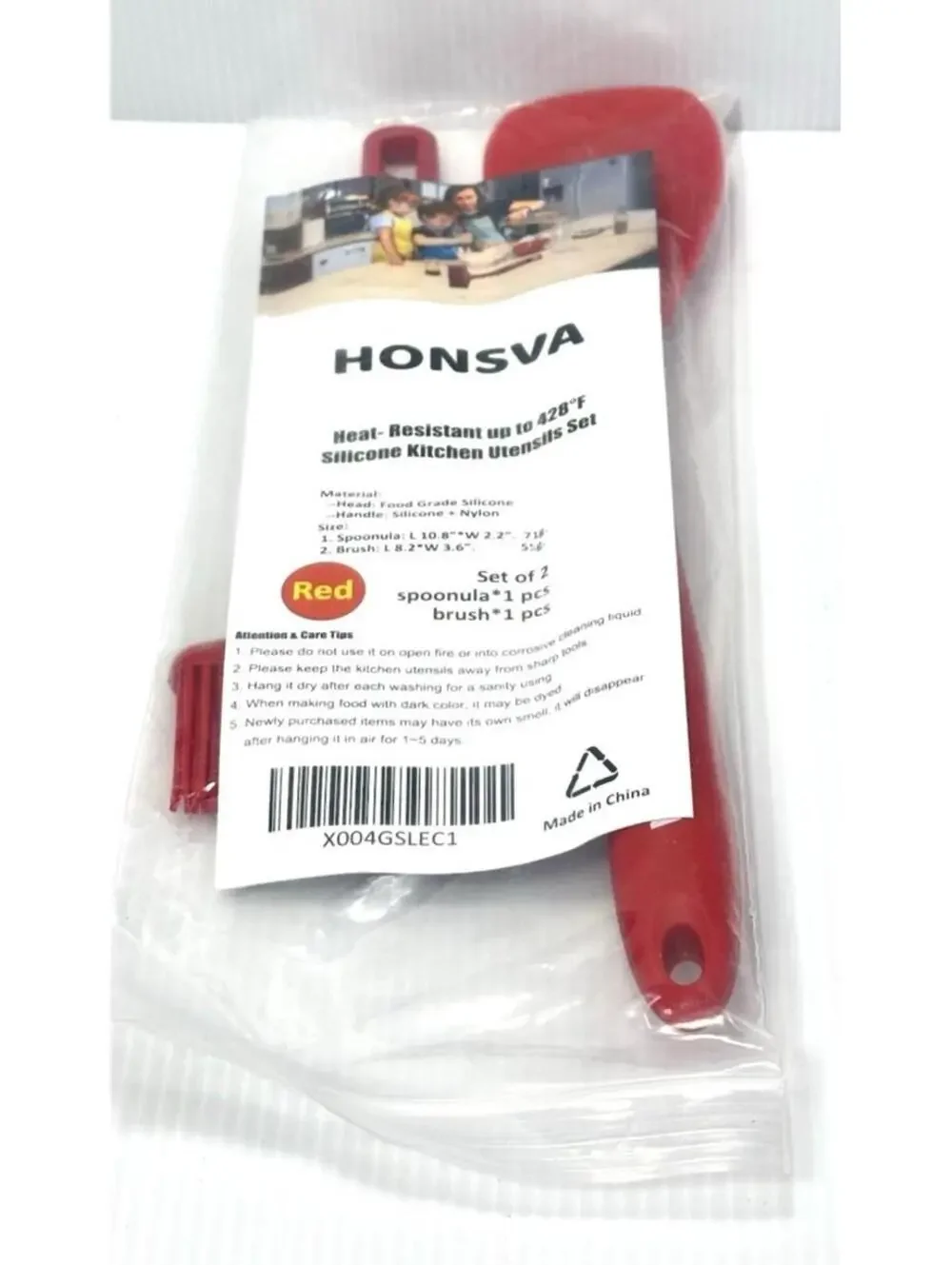 Red Silicone Brush Spatula Set Heat Resistant Basting Baking Kitchen Tool Helper